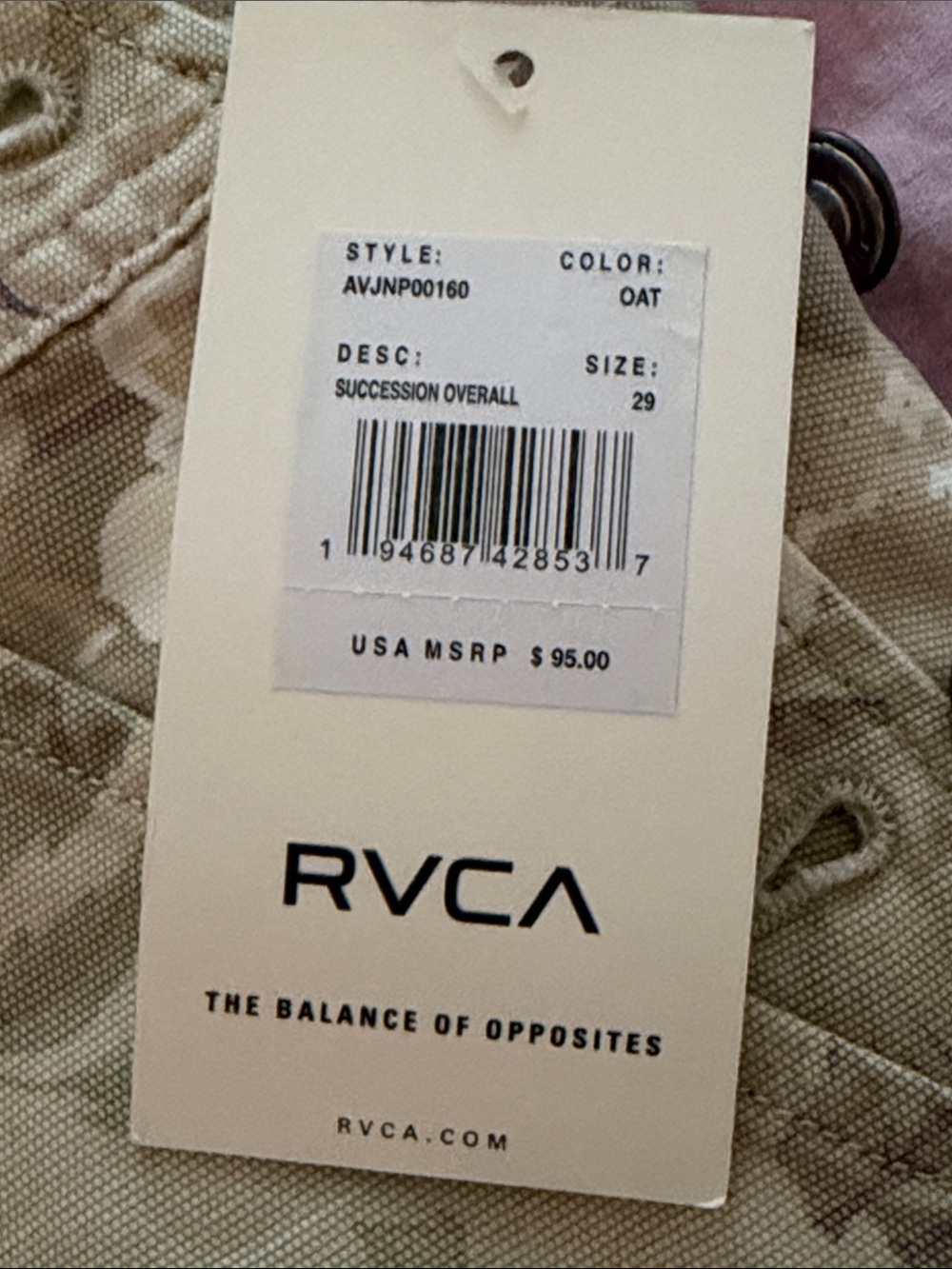 NEW Overalls Floral RVCA - Picture 3 of 11